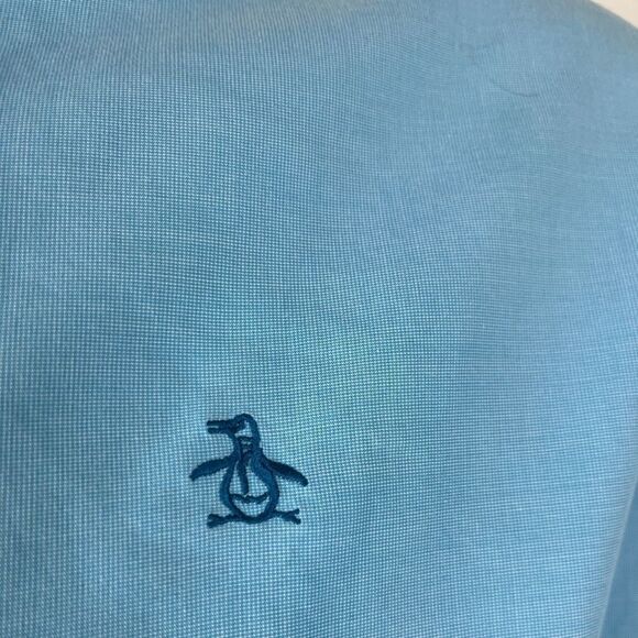 Men’s XXL Penguin Classic Fit Blue Long Sleeved Dress Shirt Excellent Condition - Picture 5 of 5